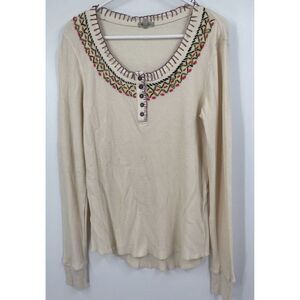 Mod-O-Doc For Sundance Large Waffle Knit Embroidered Top